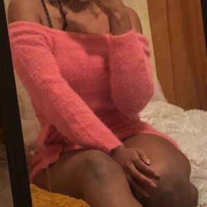 Pink furry mini dress 💕